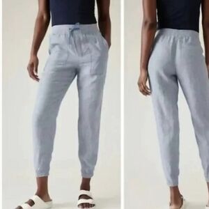 Athleta Light Blue Linen Joggers
